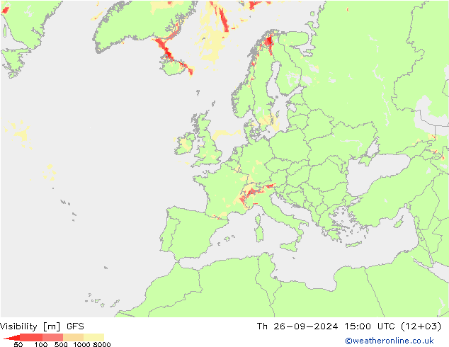 Visibility GFS Th 26.09.2024 15 UTC