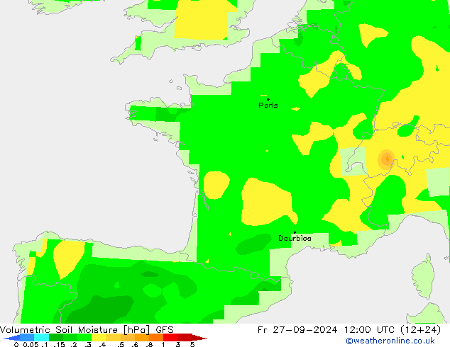 Volumetric Soil Moisture GFS pt. 27.09.2024 12 UTC