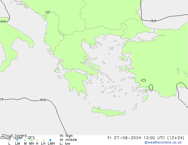 Cloud layer GFS Fr 27.09.2024 12 UTC