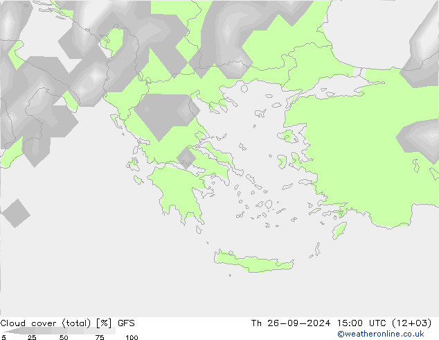 Nubes (total) GFS jue 26.09.2024 15 UTC