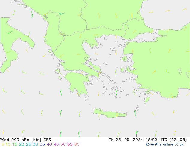 Wind 900 hPa GFS Th 26.09.2024 15 UTC