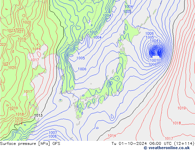 GFS: Út 01.10.2024 06 UTC