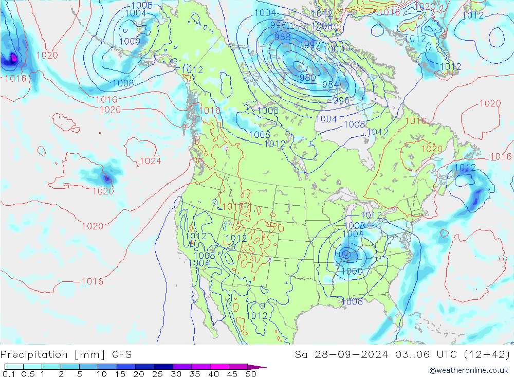 Precipitation GFS Sa 28.09.2024 06 UTC