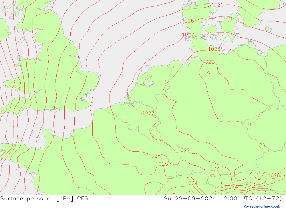 pression de l'air GFS dim 29.09.2024 12 UTC