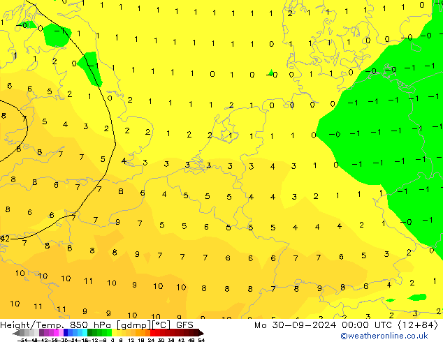 Z500/Rain (+SLP)/Z850 GFS Mo 30.09.2024 00 UTC