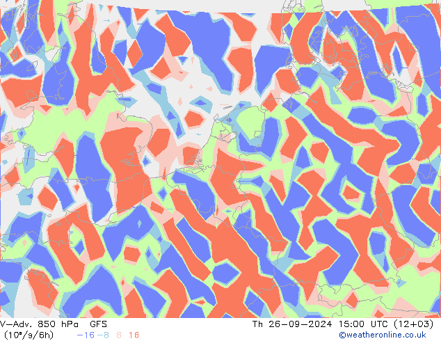 V-Adv. 850 hPa GFS Qui 26.09.2024 15 UTC