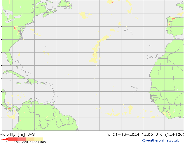 Sichtweite GFS Di 01.10.2024 12 UTC