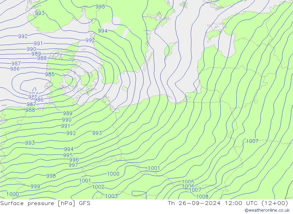 ciśnienie GFS czw. 26.09.2024 12 UTC