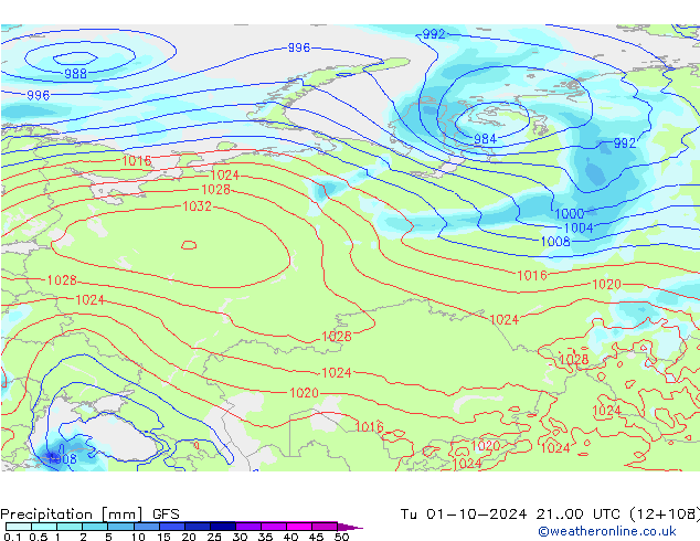 Precipitación GFS mar 01.10.2024 00 UTC