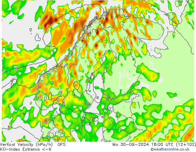 Convection-Index GFS Po 30.09.2024 18 UTC