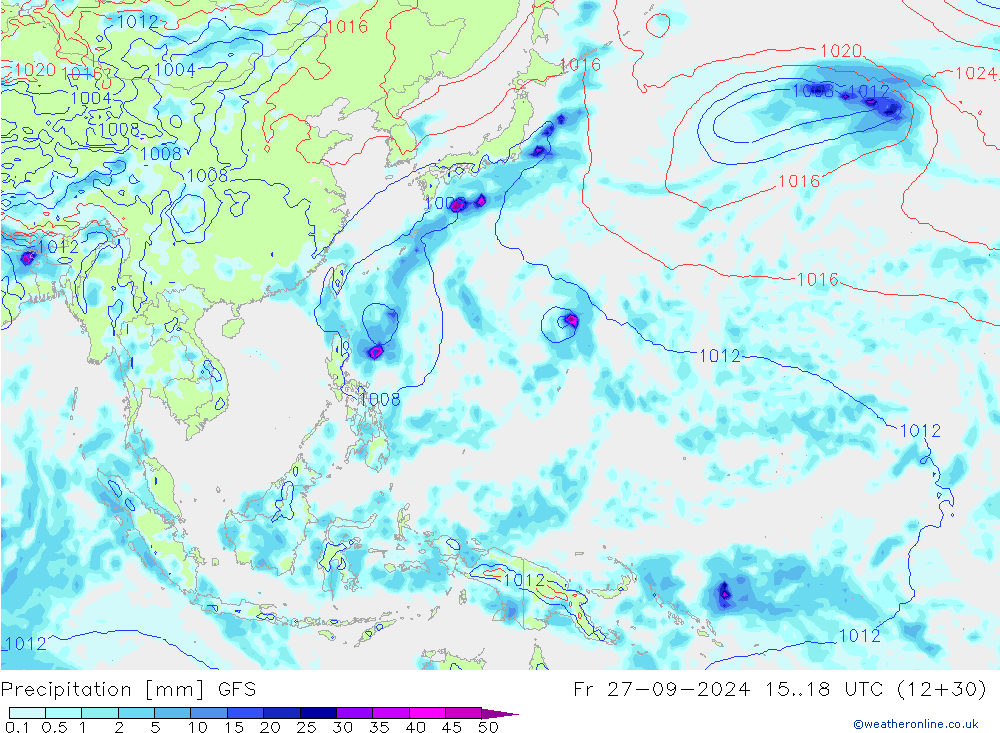 Precipitation GFS Fr 27.09.2024 18 UTC