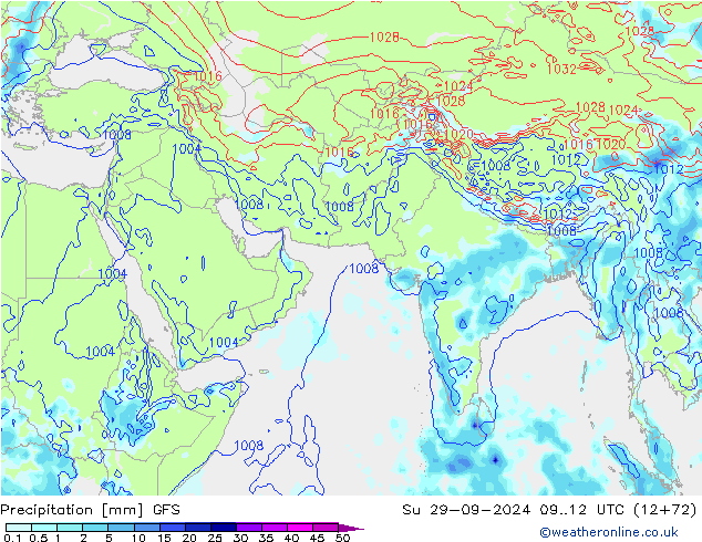 Yağış GFS Paz 29.09.2024 12 UTC