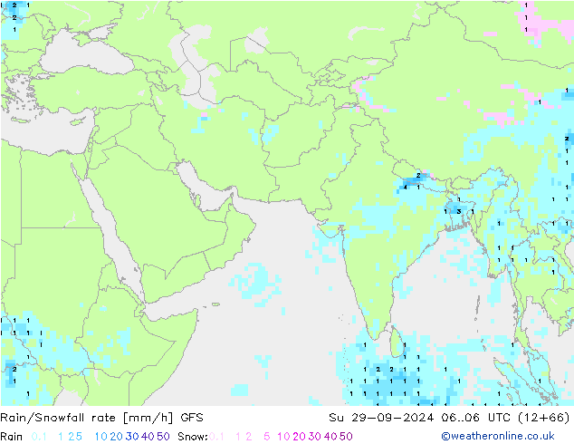 Regen/Sneeuwval GFS zo 29.09.2024 06 UTC