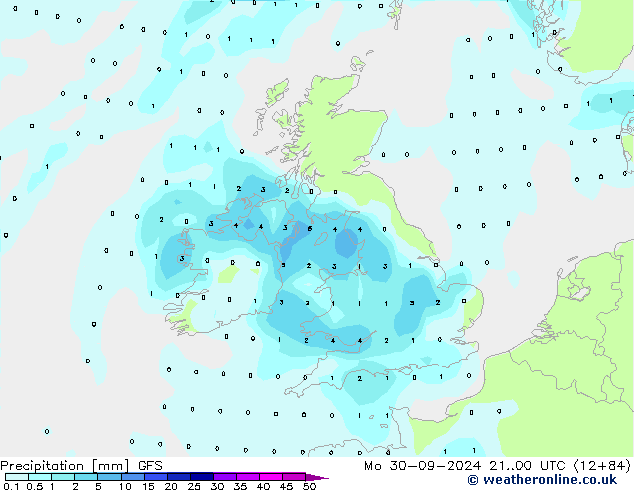 Précipitation GFS lun 30.09.2024 00 UTC