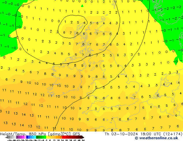 Z500/Rain (+SLP)/Z850 GFS Qui 03.10.2024 18 UTC