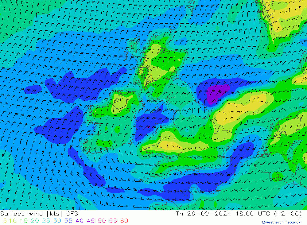  10 m GFS  26.09.2024 18 UTC