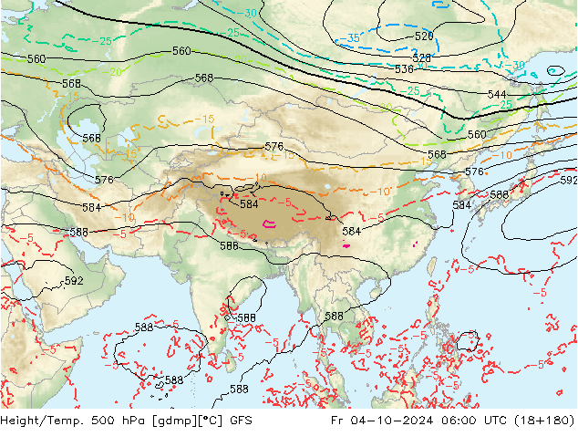 Z500/Regen(+SLP)/Z850 GFS vr 04.10.2024 06 UTC