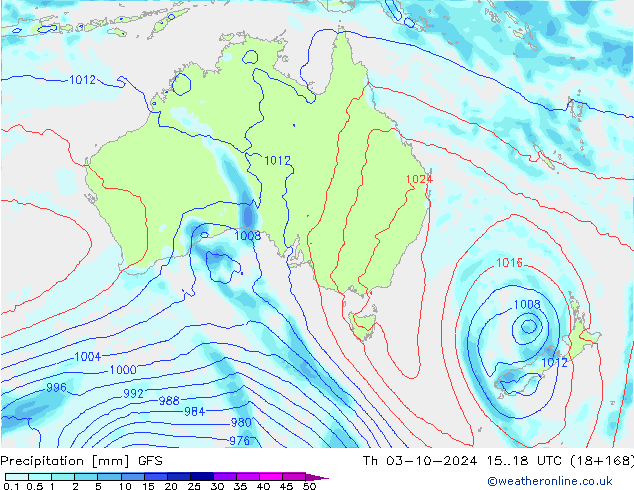 Neerslag GFS do 03.10.2024 18 UTC