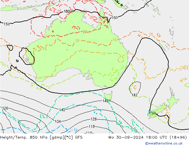 Z500/Rain (+SLP)/Z850 GFS Mo 30.09.2024 18 UTC