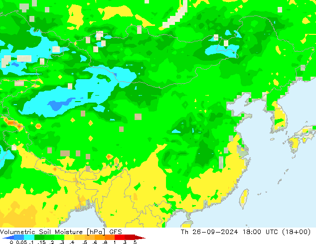 Volumetrisch bodemvocht GFS do 26.09.2024 18 UTC