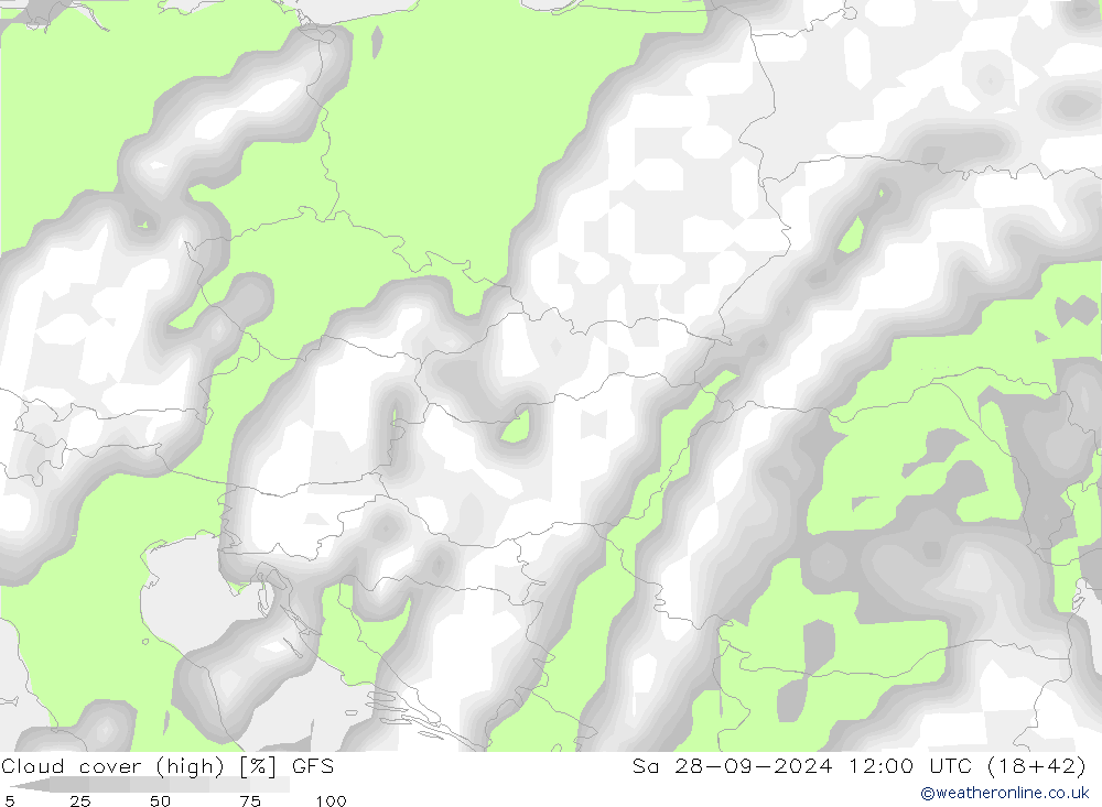 vysoký oblak GFS So 28.09.2024 12 UTC