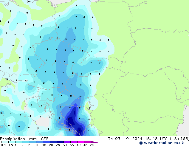 Precipitación GFS octubre 2024