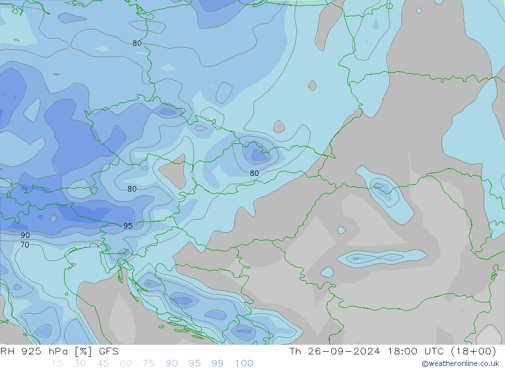 RH 925 hPa GFS  26.09.2024 18 UTC