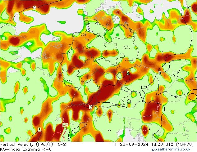 Convection-Index GFS Čt 26.09.2024 18 UTC