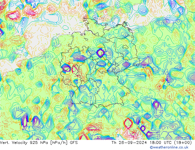 Vert. Velocity 925 hPa GFS Th 26.09.2024 18 UTC