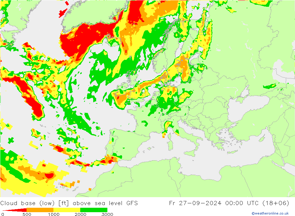 Cloud base (low) GFS Fr 27.09.2024 00 UTC