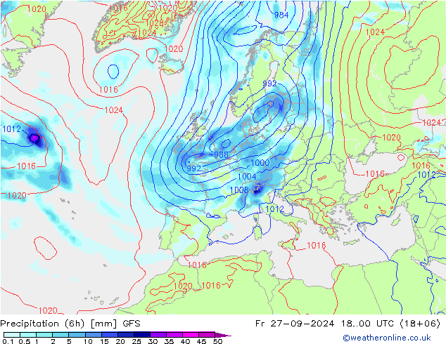 Z500/Rain (+SLP)/Z850 GFS pt. 27.09.2024 00 UTC