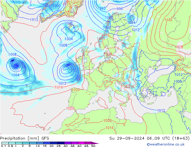Precipitazione GFS dom 29.09.2024 09 UTC