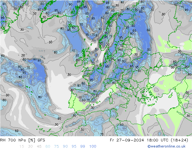 RV 700 hPa GFS vr 27.09.2024 18 UTC