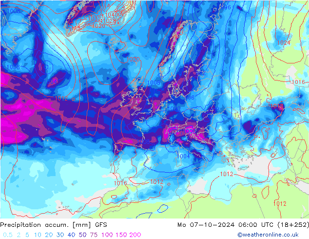 Precipitation accum. GFS Seg 07.10.2024 06 UTC