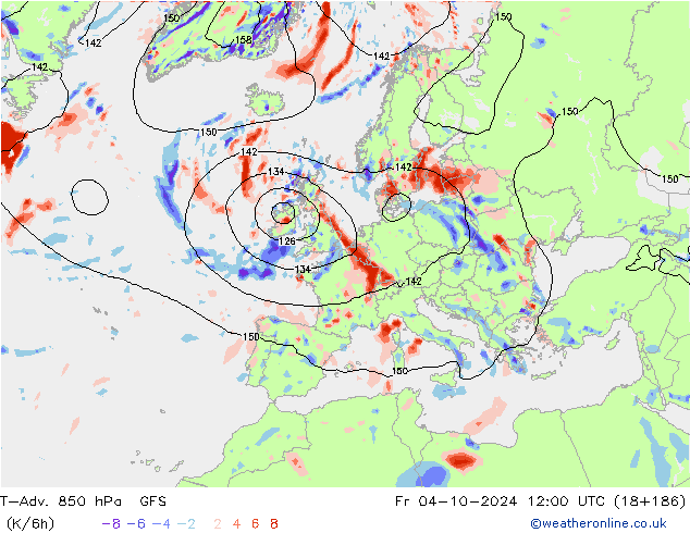 T-Adv. 850 hPa GFS pt. 04.10.2024 12 UTC