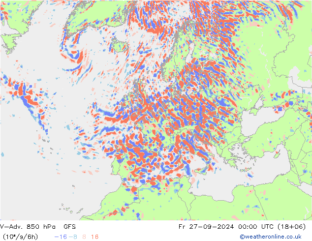 V-Adv. 850 hPa GFS Fr 27.09.2024 00 UTC