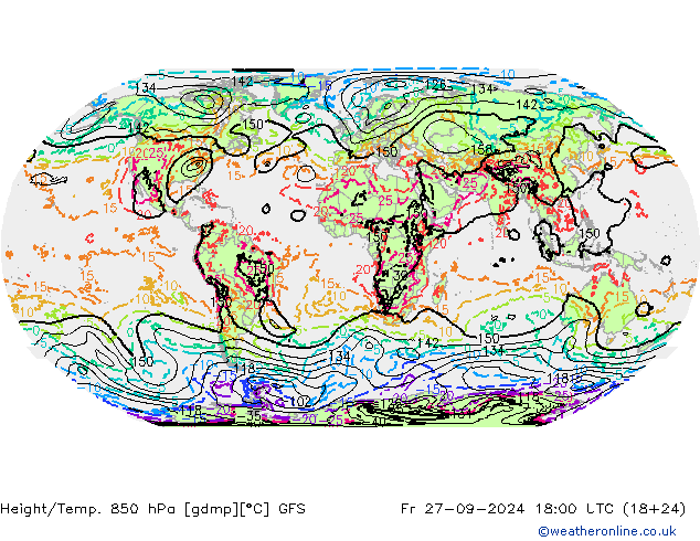 Z500/Rain (+SLP)/Z850 GFS Pá 27.09.2024 18 UTC