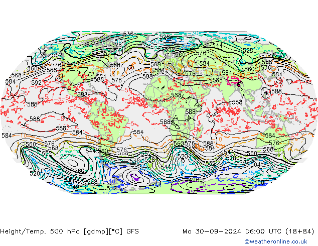 Géop./Temp. 500 hPa GFS lun 30.09.2024 06 UTC