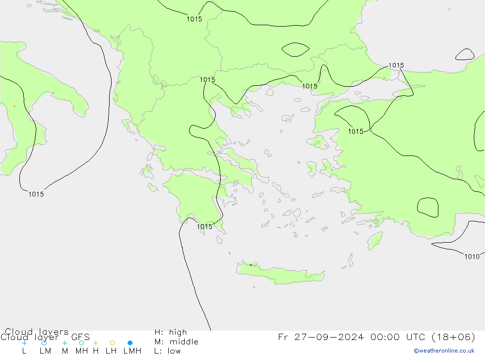 Wolkenschichten GFS Fr 27.09.2024 00 UTC
