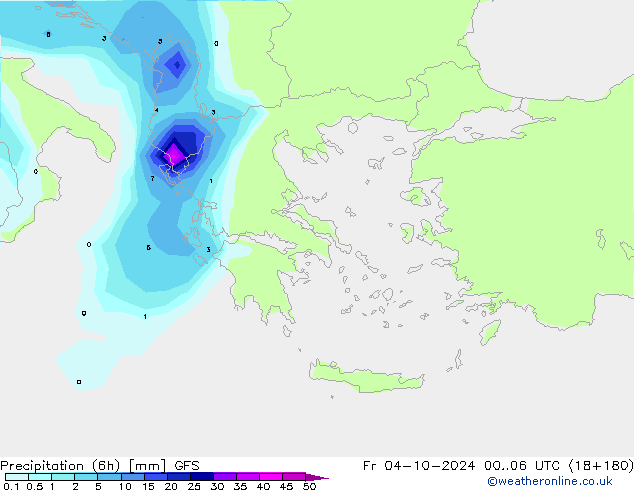 Z500/Rain (+SLP)/Z850 GFS vie 04.10.2024 06 UTC