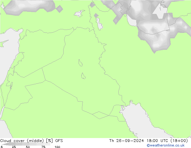 Nubi medie GFS gio 26.09.2024 18 UTC