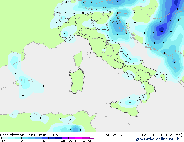 Z500/Yağmur (+YB)/Z850 GFS Paz 29.09.2024 00 UTC