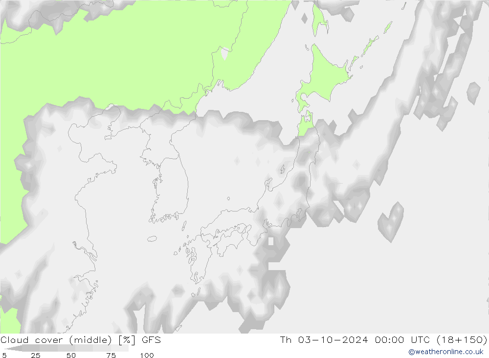 Bulutlar (orta) GFS Per 03.10.2024 00 UTC