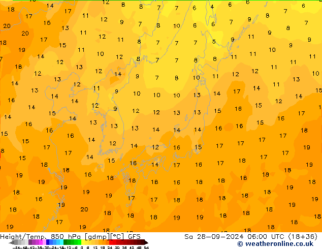 Z500/Rain (+SLP)/Z850 GFS sam 28.09.2024 06 UTC