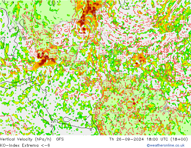 Convection-Index GFS jeu 26.09.2024 18 UTC