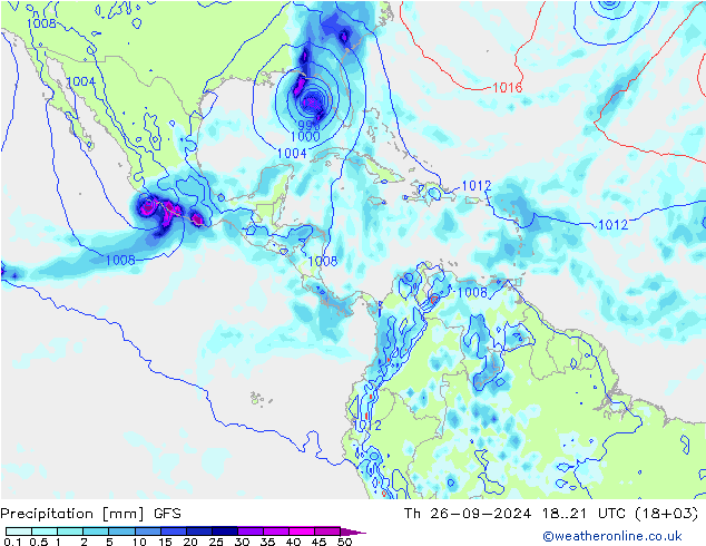 Precipitazione GFS gio 26.09.2024 21 UTC