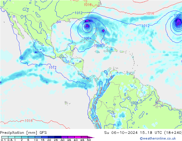 Precipitation GFS Su 06.10.2024 18 UTC