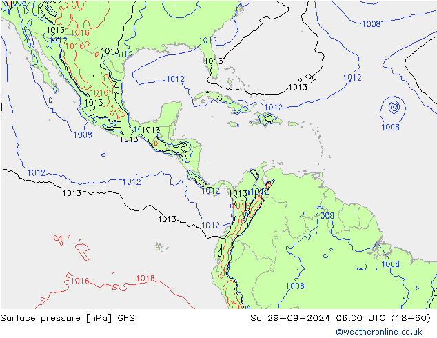 приземное давление GFS Вс 29.09.2024 06 UTC