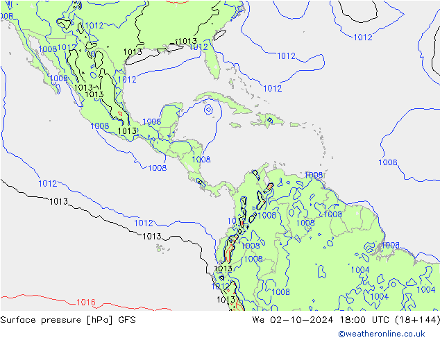 Surface pressure GFS We 02.10.2024 18 UTC