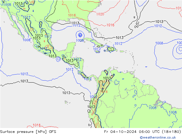 Surface pressure GFS Fr 04.10.2024 06 UTC